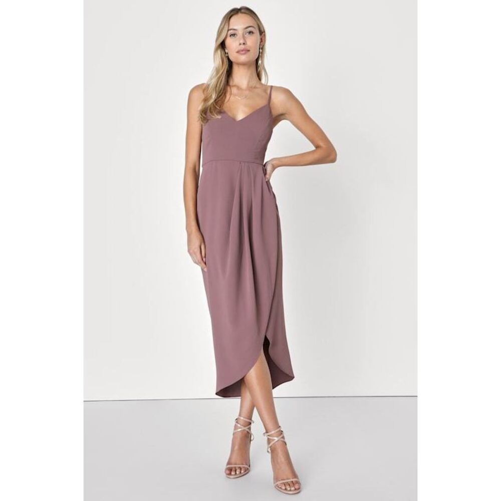 Lulus Reinette Mauve Purple Midi Dress - Size XS